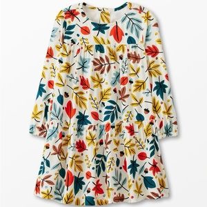Hanna Anderson Woven Print Twirl Dress (Fall Foliage)